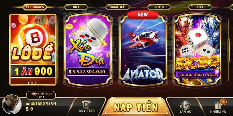 Các tựa game hấp dẫn tại Rikvip thu hút hàng triệu người chơi